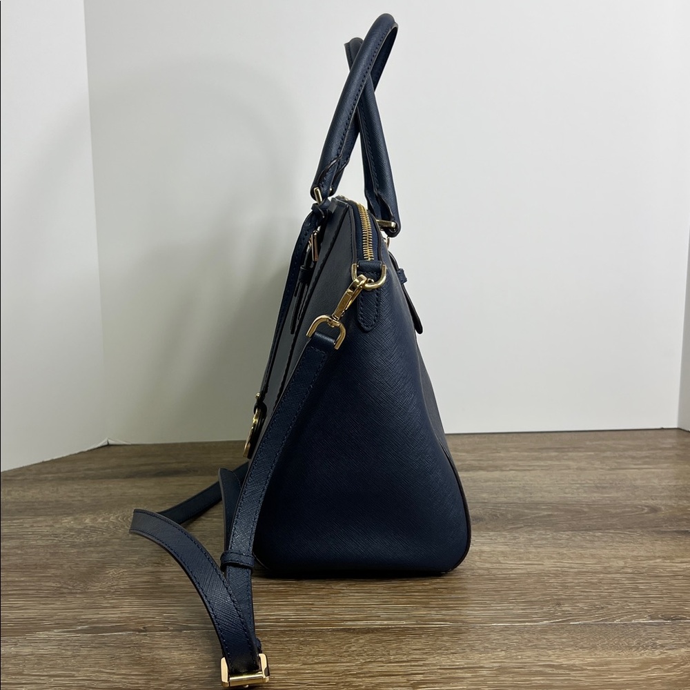 Michael Kors “CIARA” Navy Saffiano Leather Satchel (Size Medium) - Picture 4 of 14